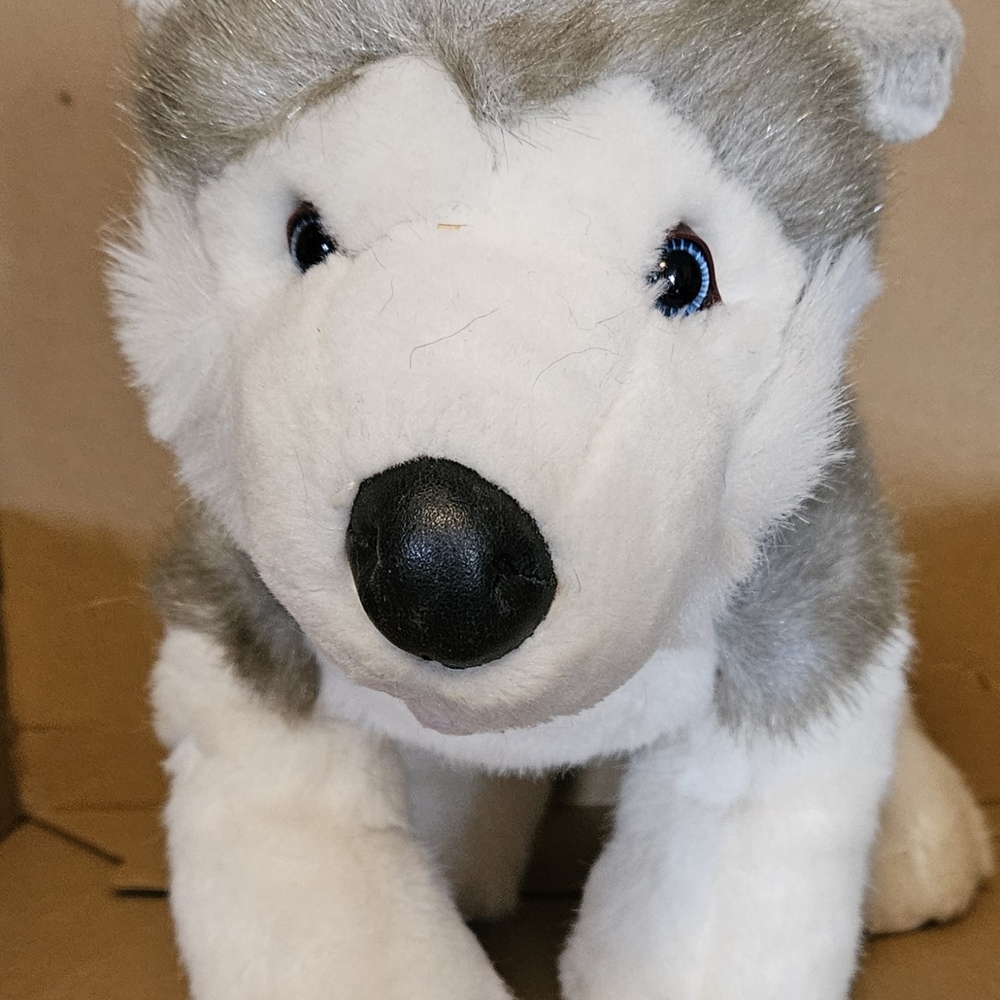 Build-A-Bear Husky Plush Toy - White and Gray